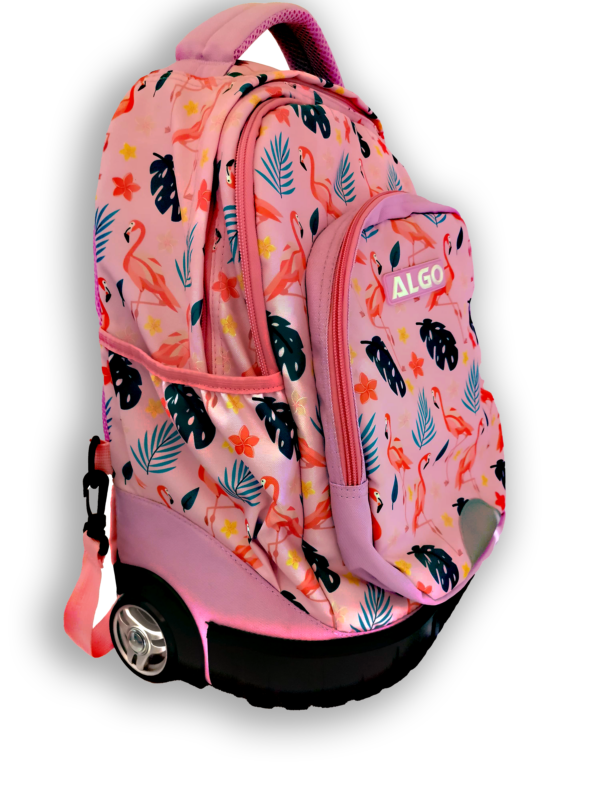 Cartable à roulettes scolaire trolley FLAMINGO - Image 2